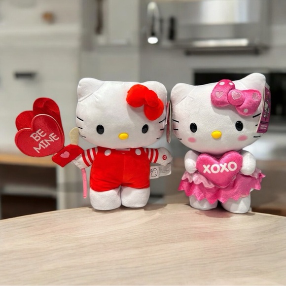Hello Kitty Be Mine XOXO Valentine’s Day Plush Side Steppers Greeter Bundle Set - Picture 1 of 5